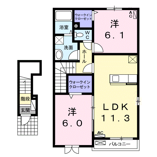 アドラブ-ル(2LDK/2階)の間取り写真