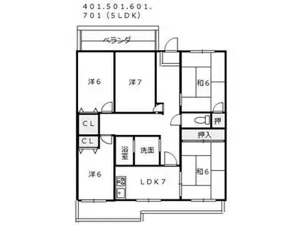 リバーサイド鎌倉(5LDK/4階)の間取り写真