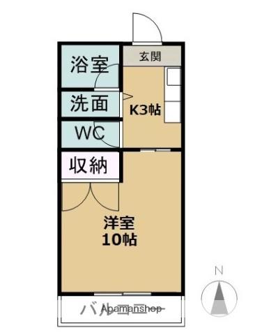 サンライト北島(1K/3階)の間取り写真