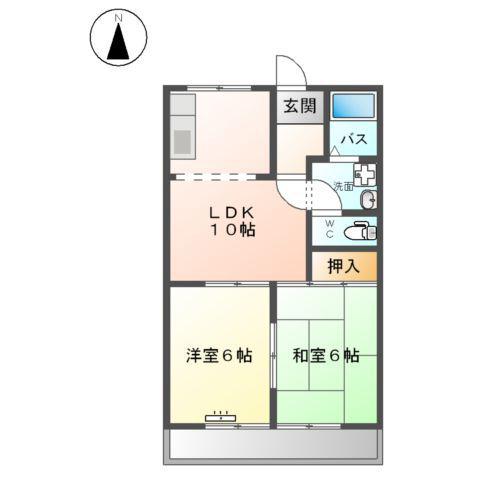 メゾンドジョイフル(2LDK/2階)の間取り写真