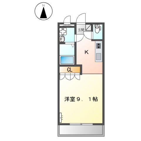 メゾン土貴野(1K/2階)の間取り写真