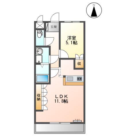 グランコート(1LDK/2階)の間取り写真