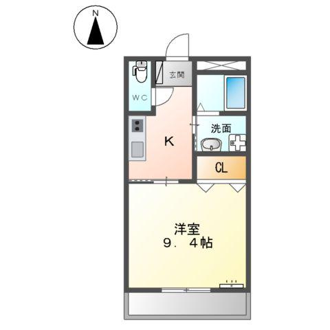 スタイリッシュレジデンス(1K/2階)の間取り写真