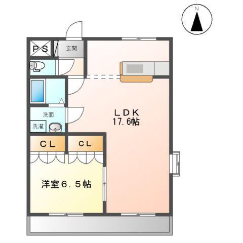 アグレストⅡ(1LDK/2階)の間取り写真