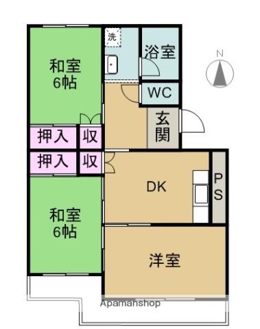 メゾン東大垣(3DK/1階)の間取り写真