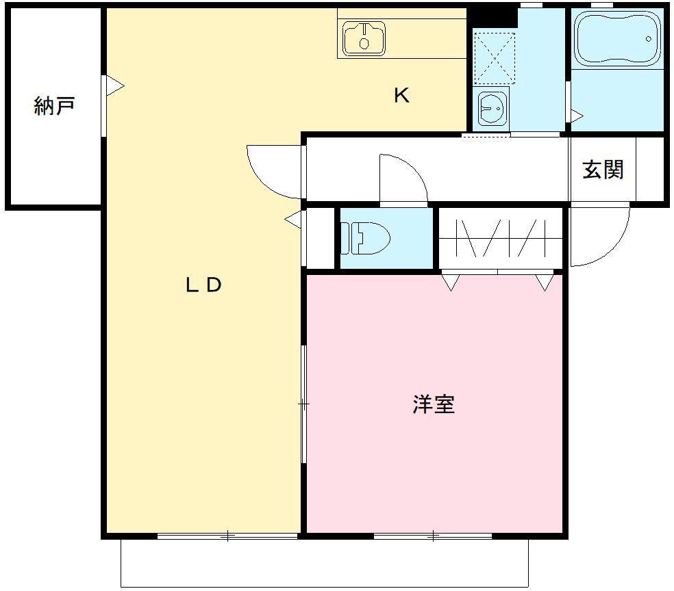 コンフォール(1LDK/1階)の間取り写真