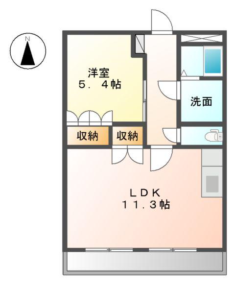グランチェスター(1LDK/2階)の間取り写真