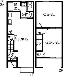 プラッサムコート羽衣Ｈ棟(2LDK)の間取り写真