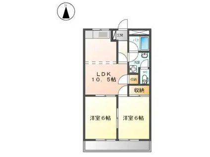 エバーハイム88(2LDK/1階)の間取り写真