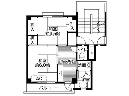 ビレッジハウス関ヶ原2号棟(2K/2階)の間取り写真