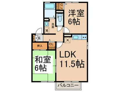 メゾンエトワール(2LDK/2階)の間取り写真