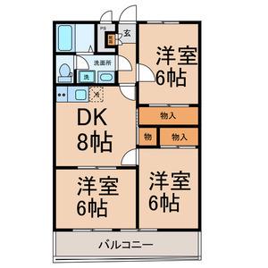 ドリームマンション佐野2(3DK/2階)の間取り写真