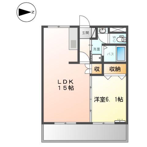 サンシャイン棚橋B(1LDK/1階)の間取り写真