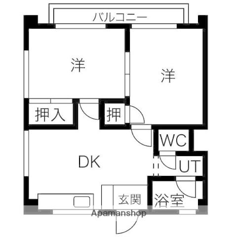 LA PROVENCE(2DK/1階)の間取り写真