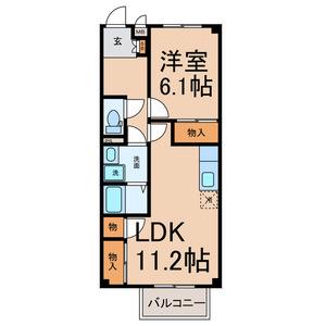 セディアス2(1LDK/1階)の間取り写真