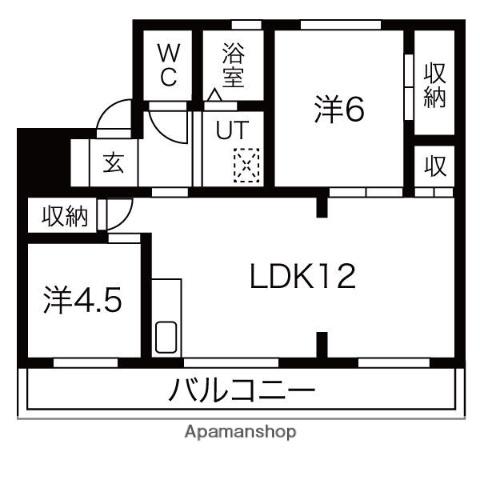 ヴィラナリー南濃 1号棟(2LDK/1階)の間取り写真