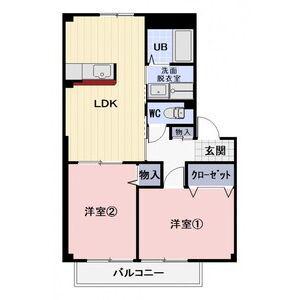 プレミールエッセ(2LDK/2階)の間取り写真