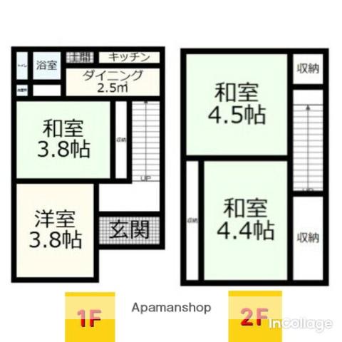 東海道本線 大垣駅 徒歩10分 2階建 築57年(4DK)の間取り写真