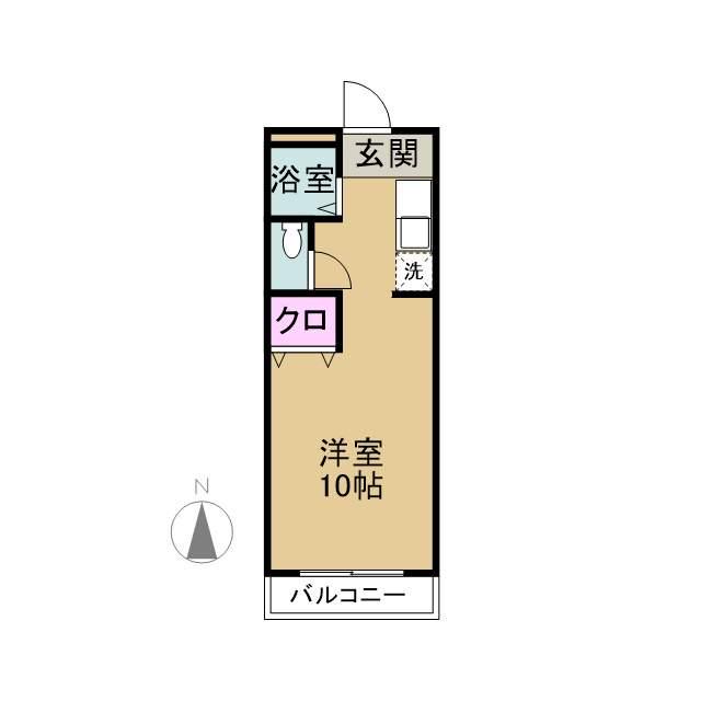 青柳ヒルズ(ワンルーム/2階)の間取り写真