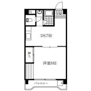 スカイハイツ(1DK/3階)の間取り写真