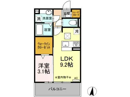 メゾン三塚(1LDK/3階)の間取り写真