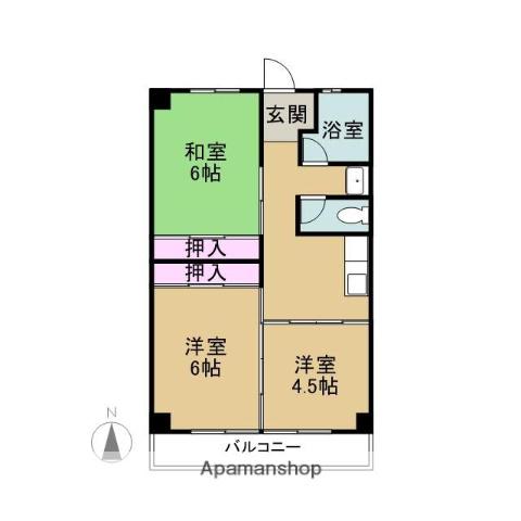 杉野コーポ(3DK/1階)の間取り写真