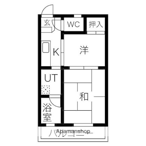 海津アパート(2K/2階)の間取り写真