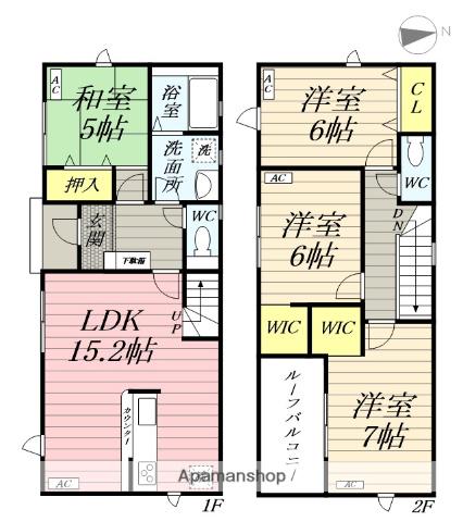 名鉄竹鼻・羽島線 羽島市役所前駅 徒歩10分 2階建 築1年(4LDK)の間取り写真