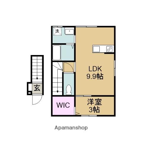 BASE大垣(1LDK/2階)の間取り写真