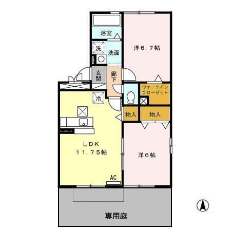 DGRANCE(2LDK/1階)の間取り写真