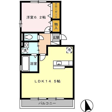 ラフィーネ・DUO(1LDK/3階)の間取り写真