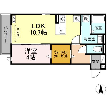 REGULUS(1LDK/3階)の間取り写真