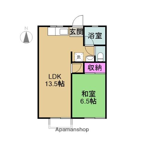 第1メゾンドラポール(1LDK/2階)の間取り写真