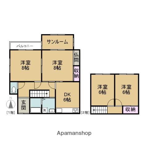 養老鉄道 北大垣駅 徒歩15分 2階建 築50年(4DK)の間取り写真
