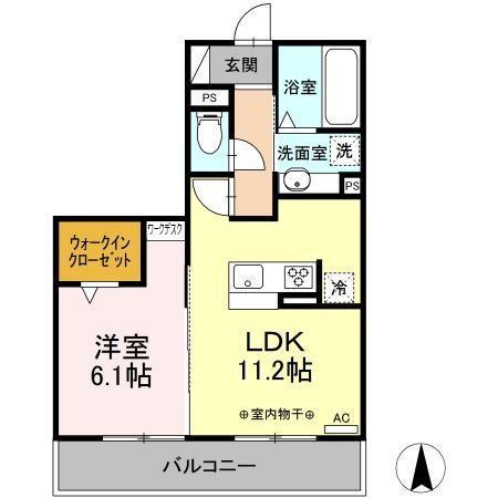 LIEBENKREIS KREISクラ(1LDK/3階)の間取り写真