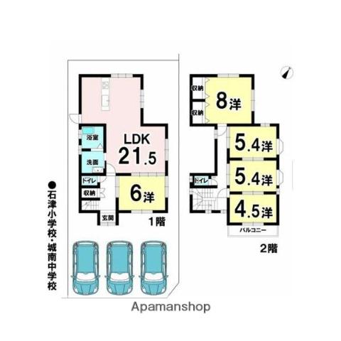 養老鉄道 美濃松山駅 徒歩10分 2階建 築36年(5SLDK)の間取り写真