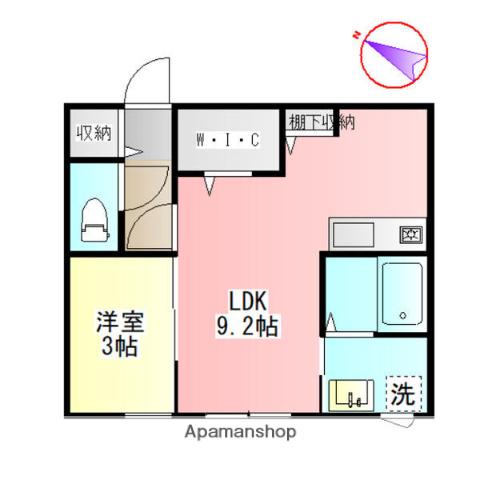 KOS NOGINOMORI(1LDK/1階)の間取り写真