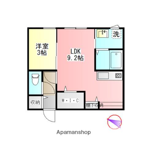 KOS NOGINOMORI(1LDK/1階)の間取り写真