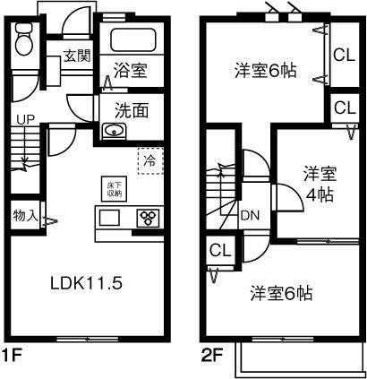 ＭＡＩＳＯＮＥＴＴＥ　ＬＡＮＤ楽田Ａ(3LDK)の間取り写真