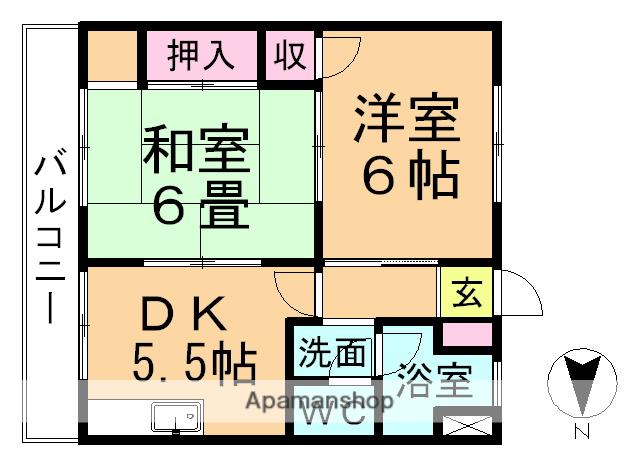 リフォルテほづみ(2DK/4階)の間取り写真
