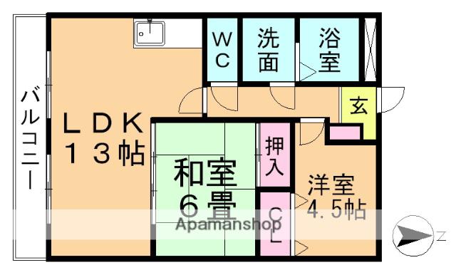 アーバンローズ(2LDK/2階)の間取り写真