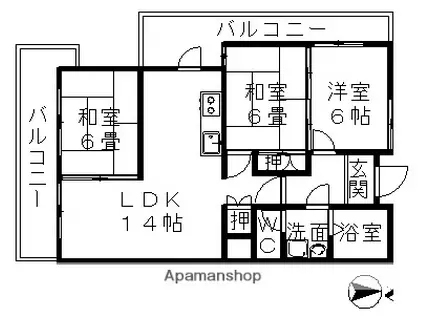 中央タワーズ RIHO大垣(2LDK/8階)の間取り写真