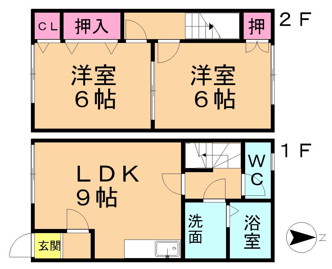 ＷＩＮ　ＨＩＬＬＳⅡ(2LDK)の間取り写真