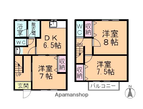 ＳＵＮ・ＡＲＵＭＵ(3DK)の間取り写真