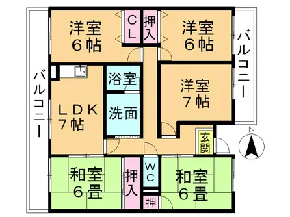 リバーサイド鎌倉(5LDK/7階)の間取り写真
