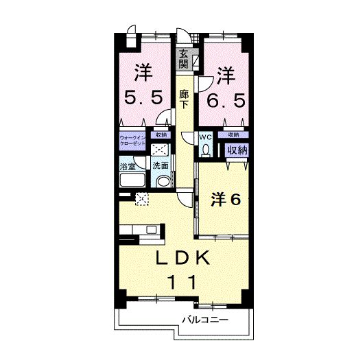 ゴールデン50(3LDK/8階)の間取り写真