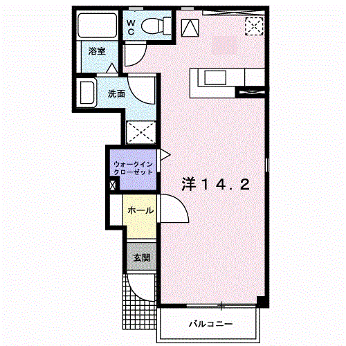 フォーチュネット(ワンルーム/1階)の間取り写真