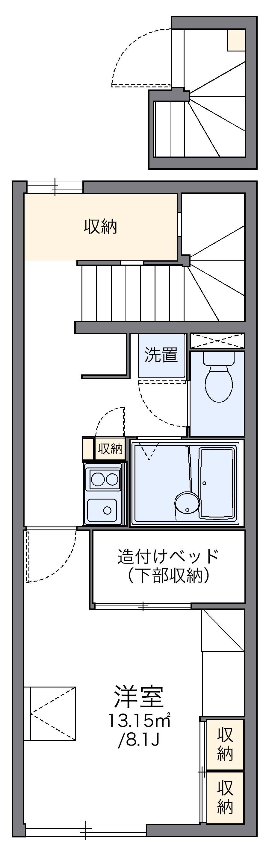 レオパレス大垣Ⅲ(1K/2階)の間取り写真