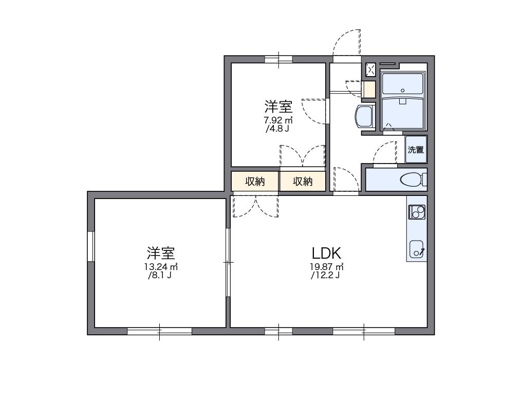 レオパレスFUJI(1SLDK/1階)の間取り写真