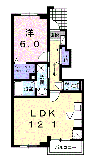 サンロード A(1LDK/1階)の間取り写真